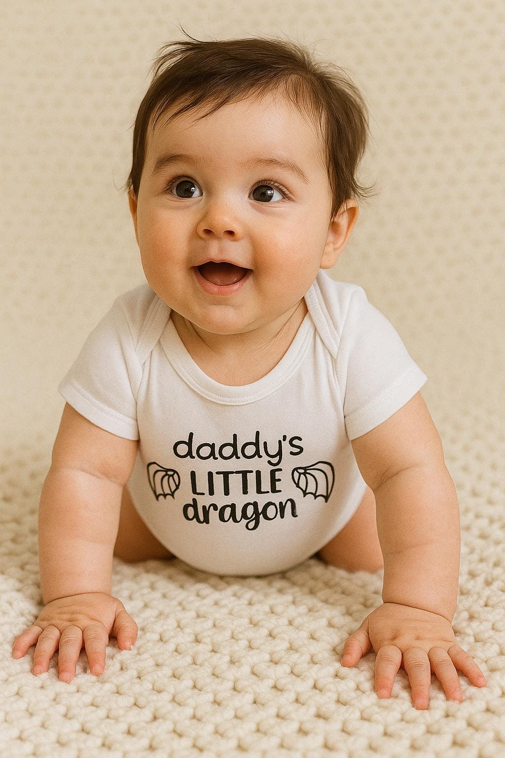 Daddy's Little Dragon Baby Vest, Funny Gothic Baby Grow, Alternative Baby Clothes, Cute Fantasy Bodysuit, Geeky Baby Gift UK